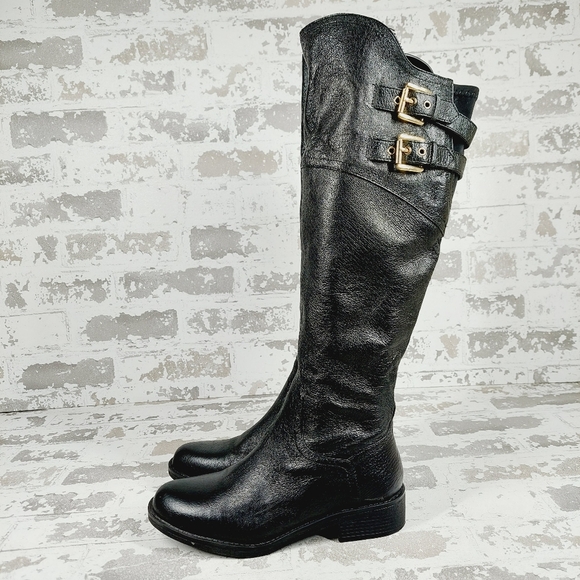 Steve Madden Overt Buckles Women's Leather Black Boot C223 - Picture 1 of 14